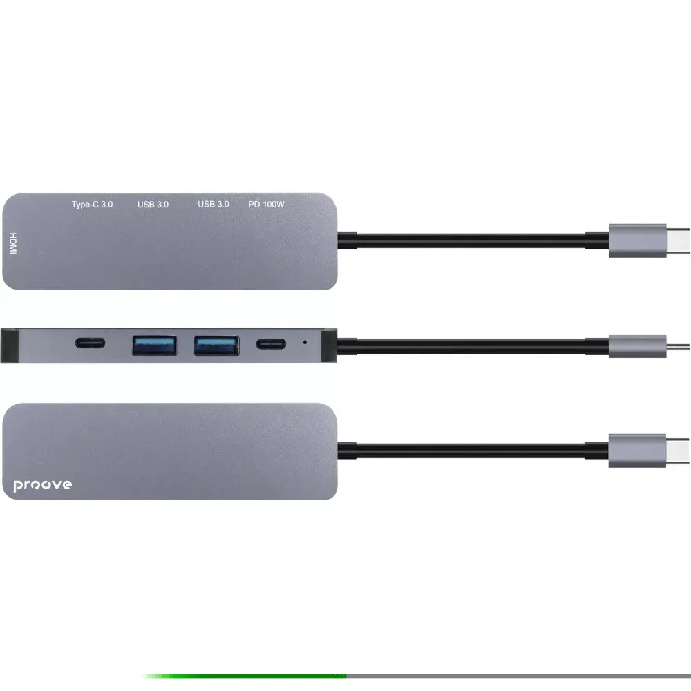 Type-C-Хаб Proove Arc Link 5 in 1 (2*Type-C + 2*USB3.0 + HDMI) (silver) (HBAL00010604) Бренд: Proove / Выходы: 2xType-C, 2xUSB, HDMI