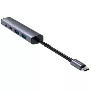 Type-C-Хаб Proove Arc Link 5 in 1 (2*USB + 3*Type-C) (silver) (HBAL00222024)