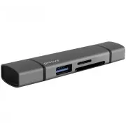 Картридер Proove Arc Link 3 in 1 (USB3.0 + SD Card + Micro SD Card) (silver) (HBAL00210014)