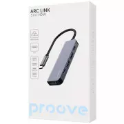 Type-C-Хаб Proove Arc Link 5 in 1 (2*Type-C + 2*USB3.0 + HDMI) (silver) (HBAL00010604)
