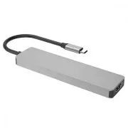 Type-C-Хаб Proove Iron Link 7 in 1 (2*Type-C + 2*USB3.0 + HDMI + SD/TF) (silver) (HBIL00222004)