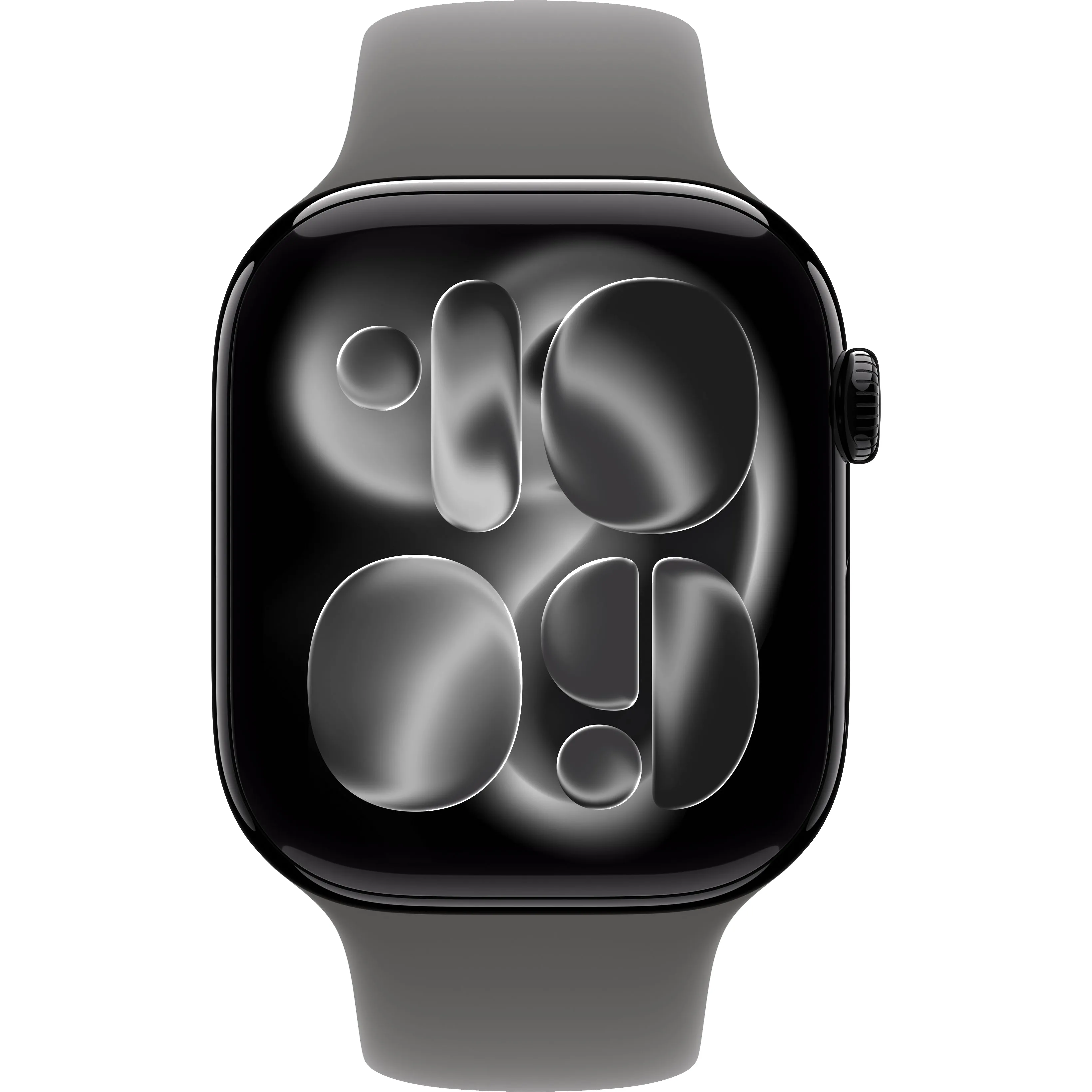 Apple Watch 11 GPS 46mm Jet Black Aluminum Case with Stone Grey Sport Band M/L (MEW84+MXLY3)