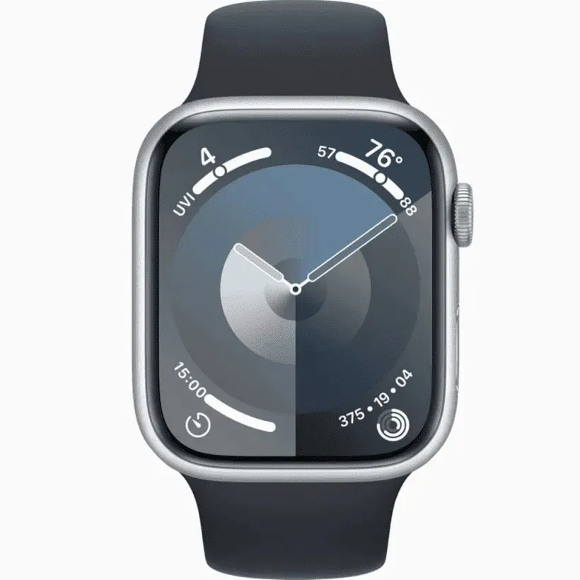 Apple Watch Series 9 GPS 45mm Silver Aluminum Case with Midnight Sport Band (MR9R3, MT593) Бренд: Apple; Линейка: Watch Series 9 GPS; iOS: