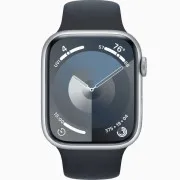 Apple Watch Series 9 GPS 45mm Silver Aluminum Case with Midnight Sport Band (MR9R3, MT593)
