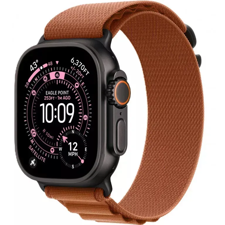 Ремешок Apple Terra Cotta Alpine Loop - Black Titanium Finish for Watch 44/45/46/49mm Medium (MG9E4)