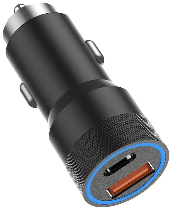 Aspor A909 PD Metal (USB/USB-C/3.4A/38W) LED Black Тип: автомобильное зарядное