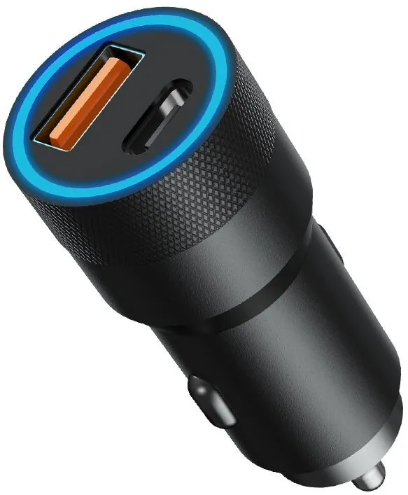 Aspor A909 PD Metal (USB/USB-C/3.4A/38W) LED Black