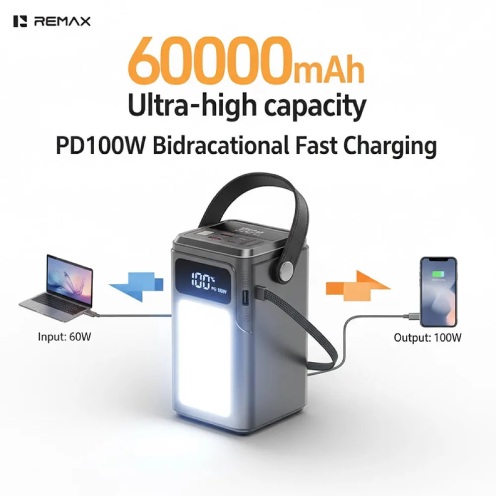 Remax FP-33 60000mAh 100W with LED Gray