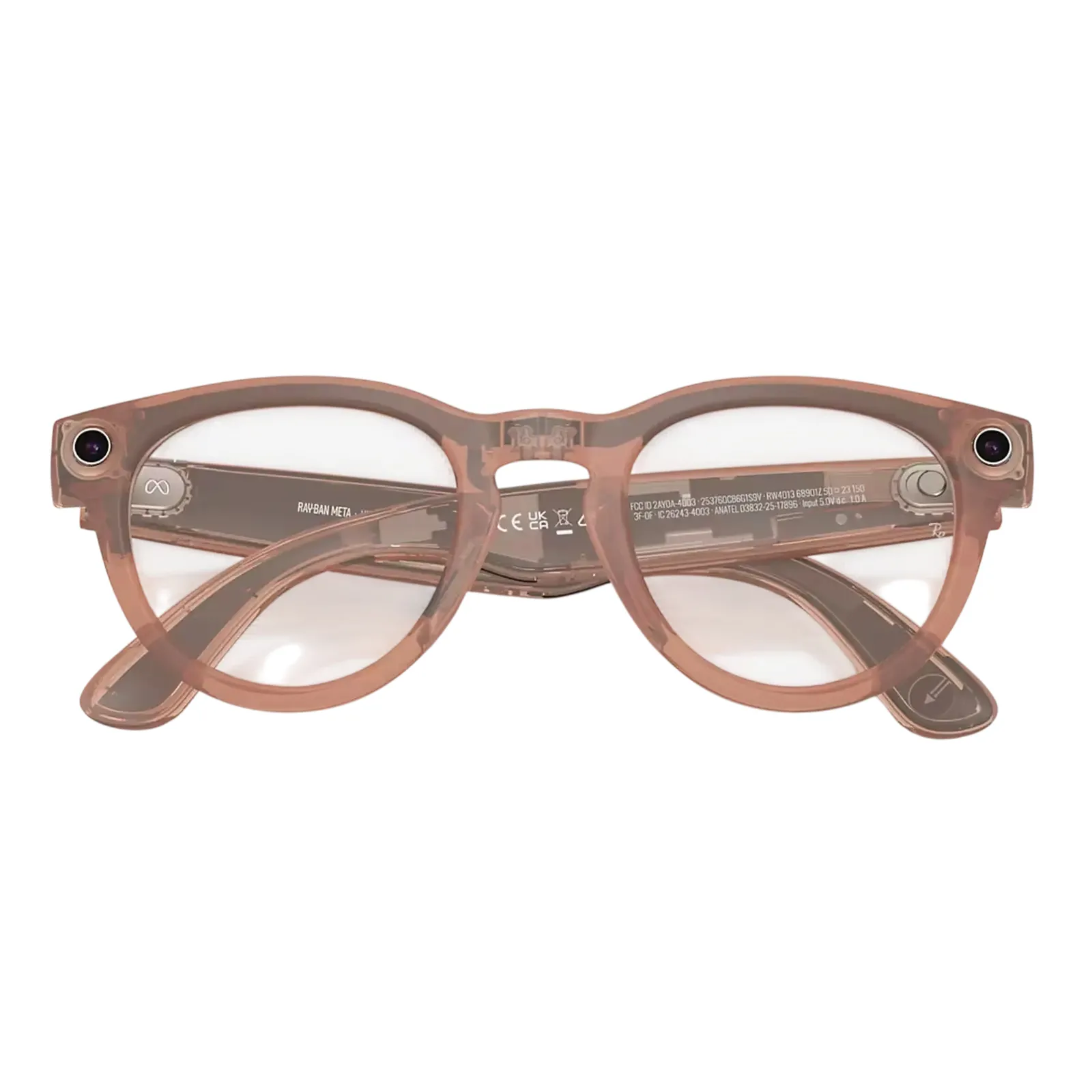 Ray-Ban Meta Headliner Gen 2 Standard Matte Transparent Peach Frame / Clear to Grey Transitions Lenses (RW4013 68901Z 50-23)